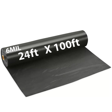 Black Plastic Sheeting 6 Mil 24' X 100'
